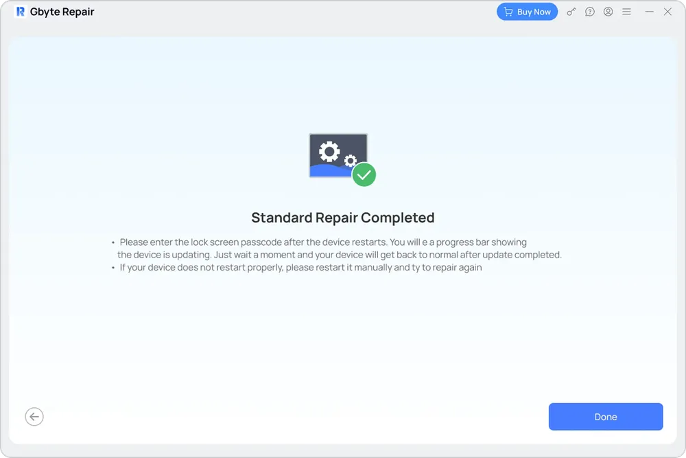 Standard Repair Mode completed.webp